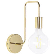 Lampada da Parete Applique in Metallo dorato Finitura Lucida Lampadina A Vista Glamour