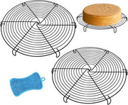 Fornello a cassetta in acciaio inossidabile – 2 pezzi – 32 cm – rotondo – con 6 piedini – per la raffreddatura di torte, biscotti e torte