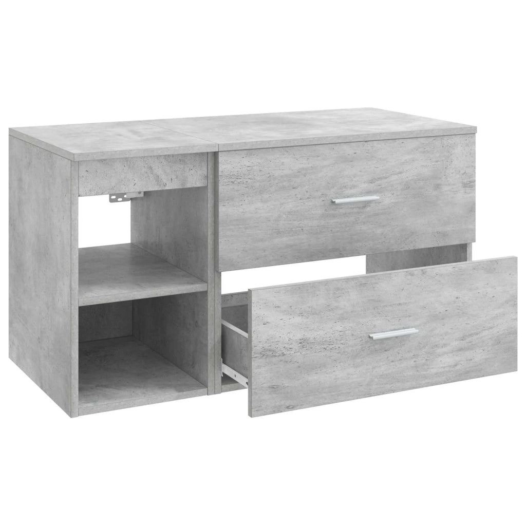 Set di mobili per il bagno 2 pz Grigio Cemento 3403939