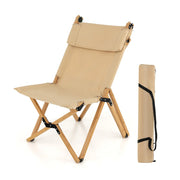 Sedia da campeggio pieghevole 80/83 x 52 x 86/100 cm con schienale regolabile e borsa per il trasporto stile naturale bambù 20_0020894