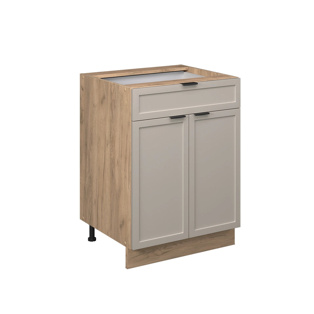 Vicco Basi  GrigioBeige 60 cm con cassetto, senza piano di lavoro