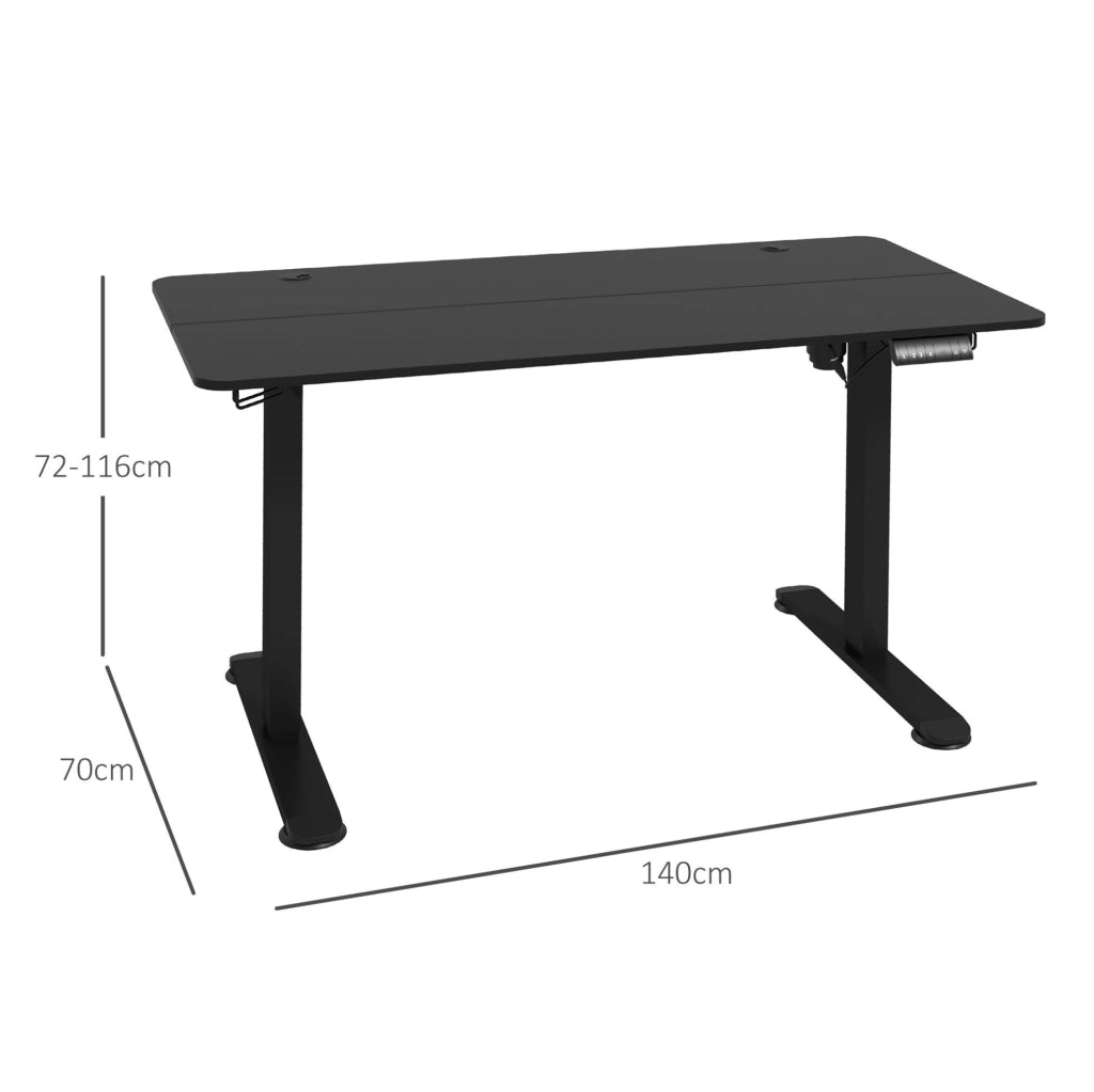 Scrivania elettrica sit-stand nera 140 x 70 cm
