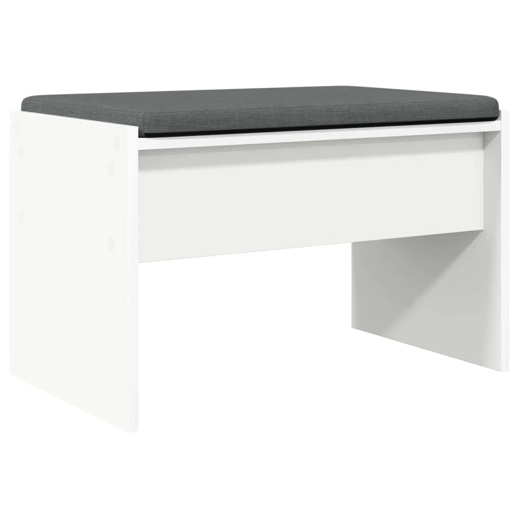 Panca per ingresso con cuscino Bianco 63 x 38 x 40 cm