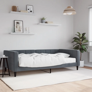 Divano Letto con Materasso Grigio Scuro 100x200 cm in Velluto 3196675