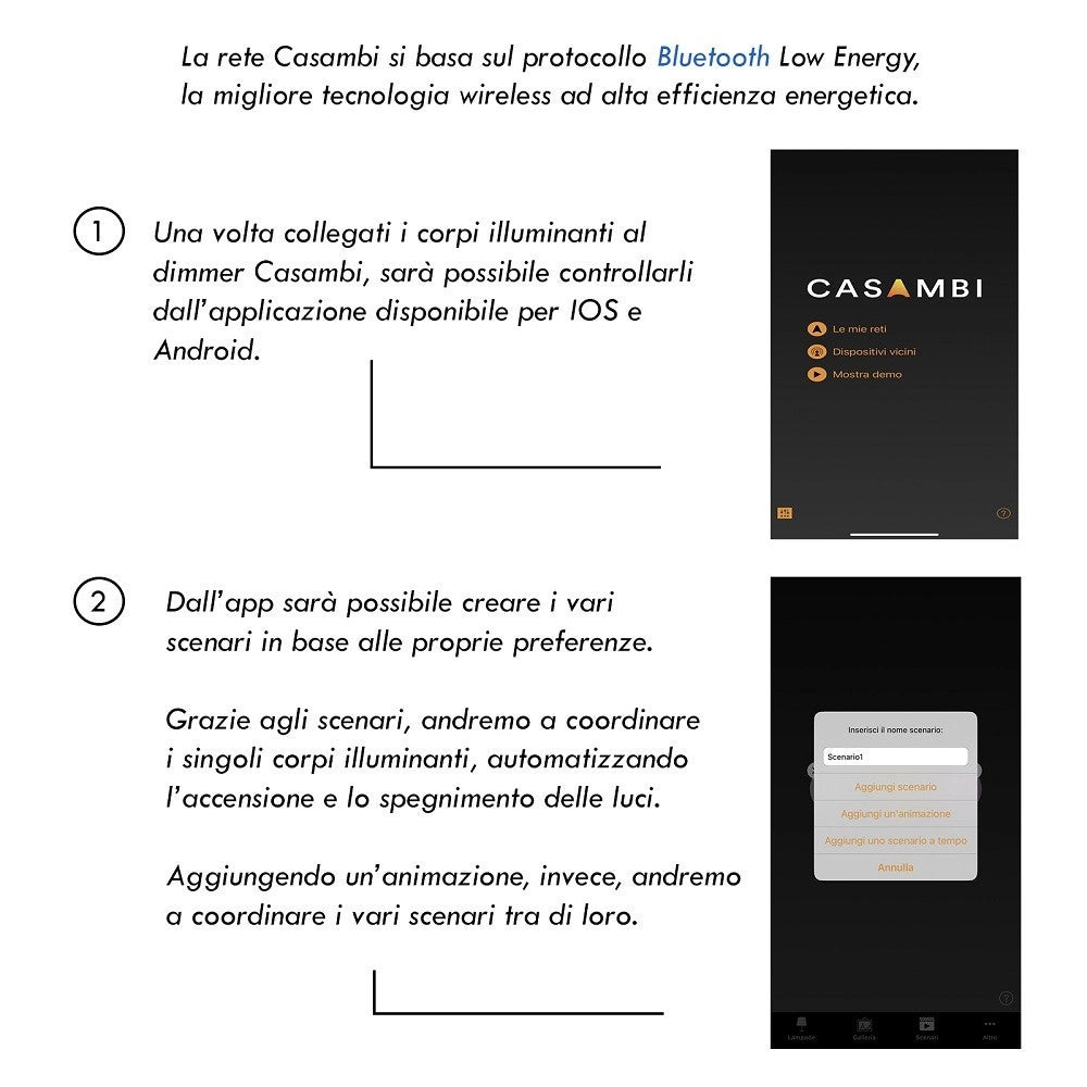 Trade Shop - Pannello Parete Bluetooth Controller Dimmer Controllo Luci Led Casambi Xpress -