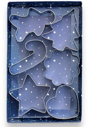 Ustioni 6-delig in Acciaio Inossidabile - Forme Natalizie - Stelle/Cuori/Pini/Fiore - Adatto per Bambini - Punte Acute - Forme per Biscotti