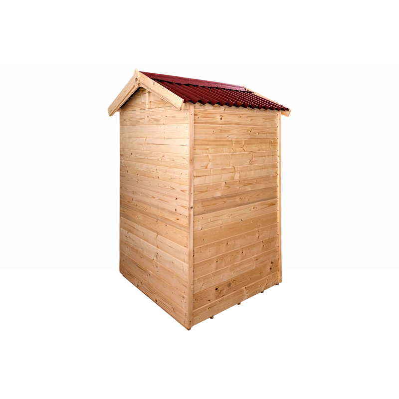 Casetta in legno con toilette secco e LED solare – 120x120 cm – pannelli 16 mm – WC autonomo da esterno – ED1414WC Foresta