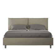 Letto imbottito Matrimoniale 160x190 cm Antea - Similpelle,Senza rete,Cappuccino