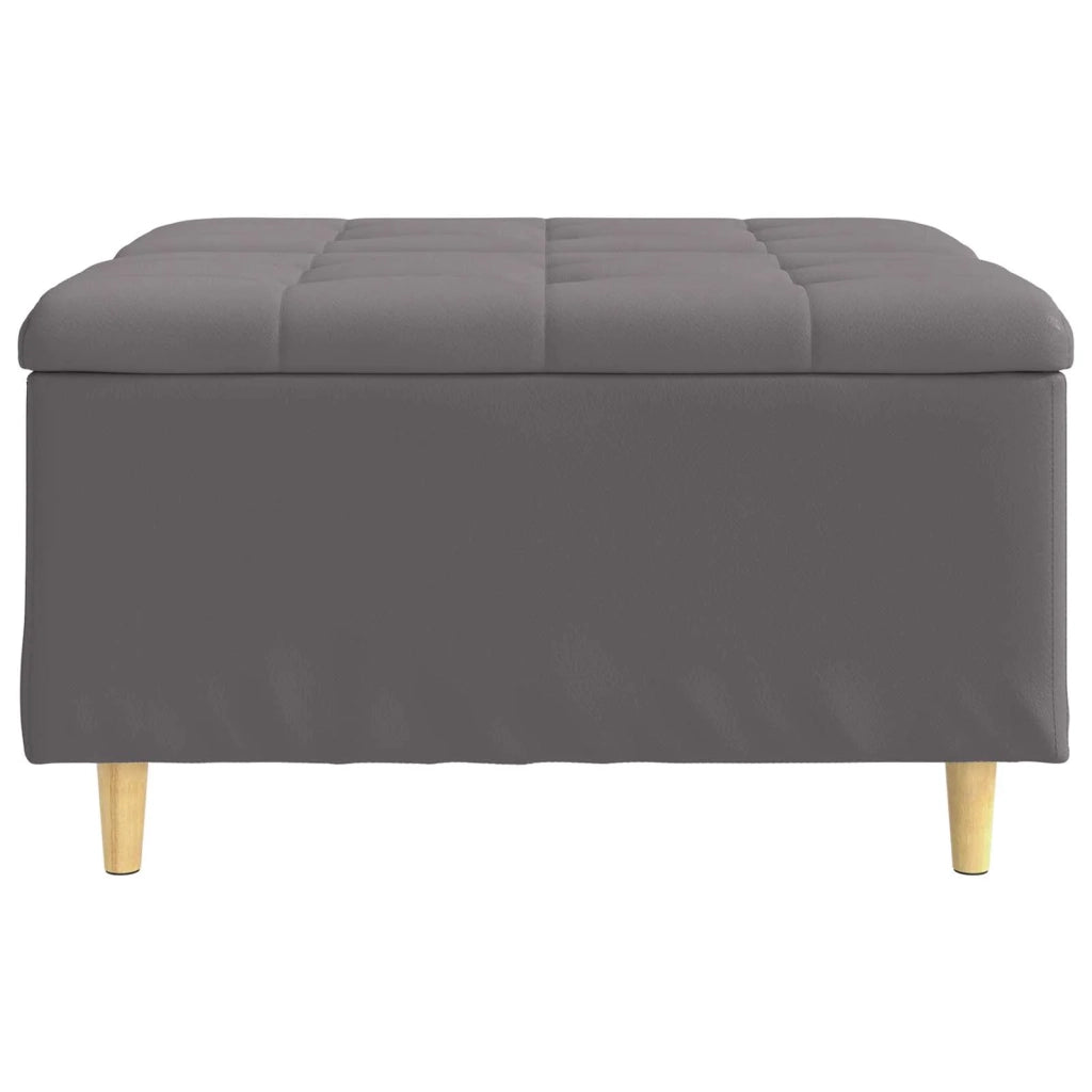 Pouf contenitore Grigio 80 x 80 x 45 cm Pelle sintetica 876845
