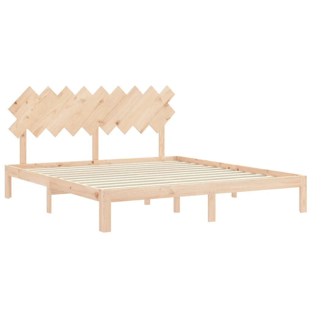 Letto matrimoniale | Letto per adulti | Giroletto con Testiera Super King Size in Legno Massello