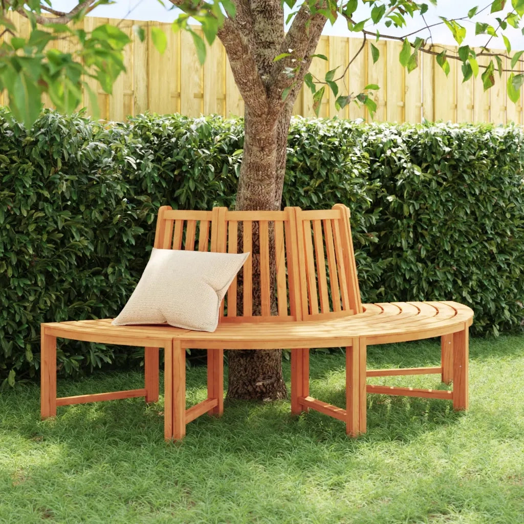 Panca per Albero Semi Circolare Ø201 cm Legno Massello di Teak 364405
