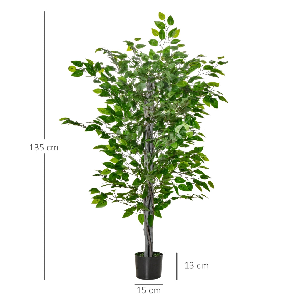 Pianta Ficus Artificiale ¨C zephmum ¨C Vaso Cemento 135 cm Verde