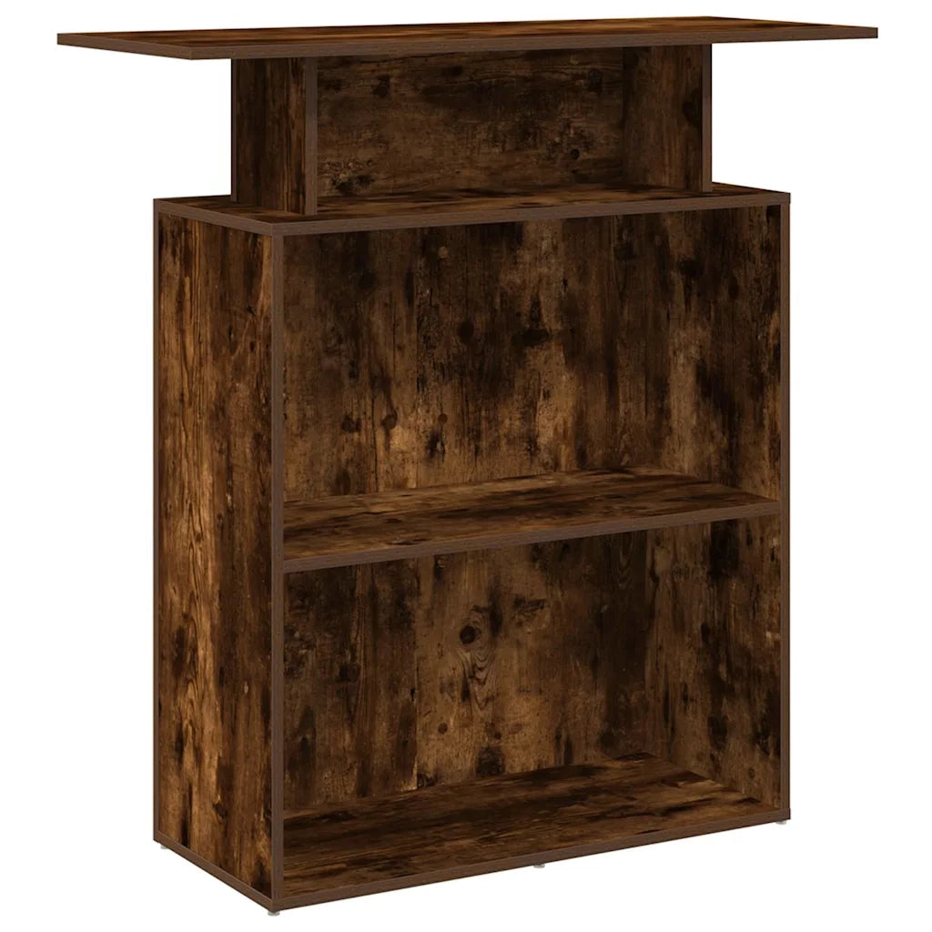 Banco Reception | Scrivania | Tavolo da Ufficio Rovere Fumo 100x40x104 cm in Legno Multistrato