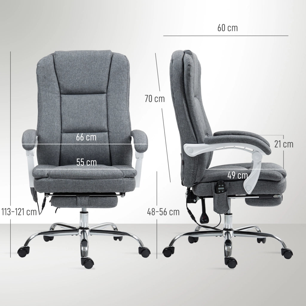 Sedia da ufficio massaggiante e riscaldante ¨C zephmum ¨C grigio 66x60x113-121cm