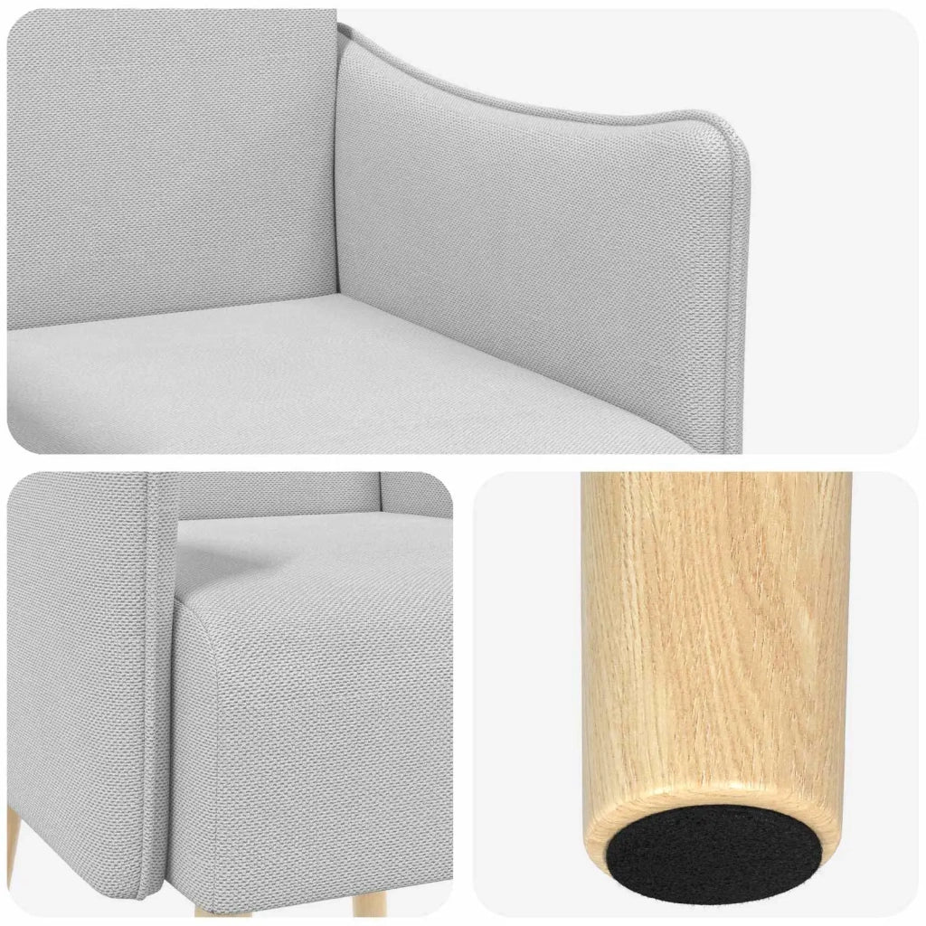 Sedia d'accento Grigio Chiaro Velluto a grana fine 42044846