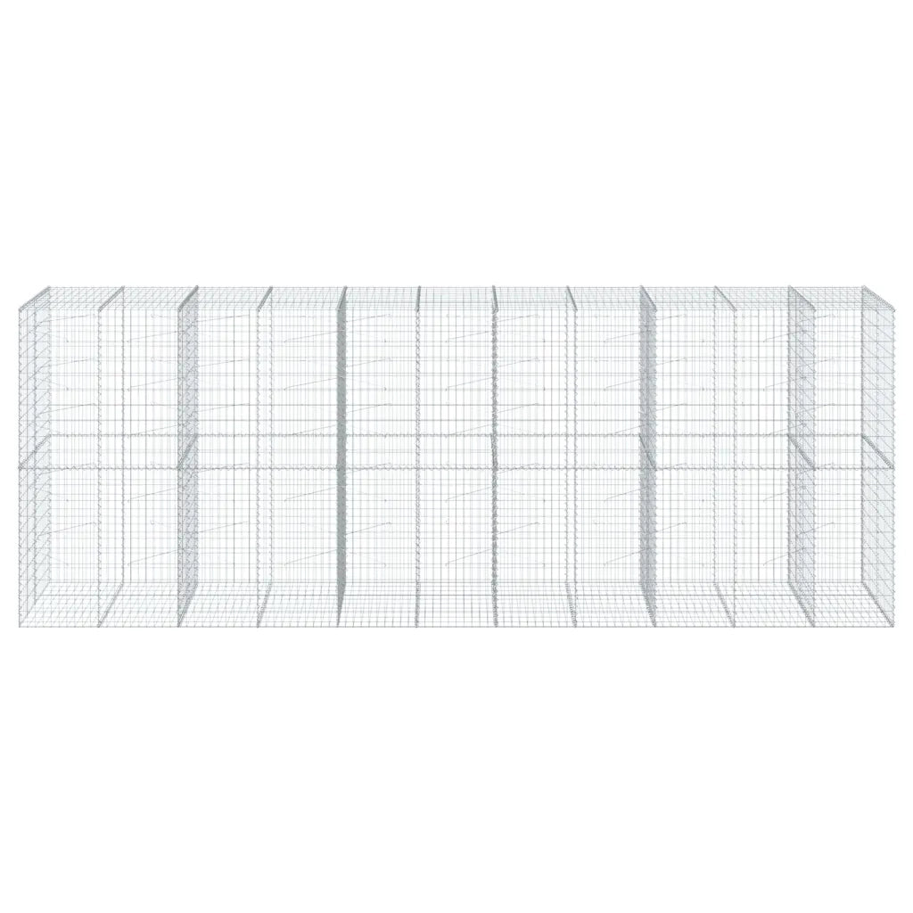 Cesto Gabbione con Copertura 550x100x200 cm in Ferro Zincato