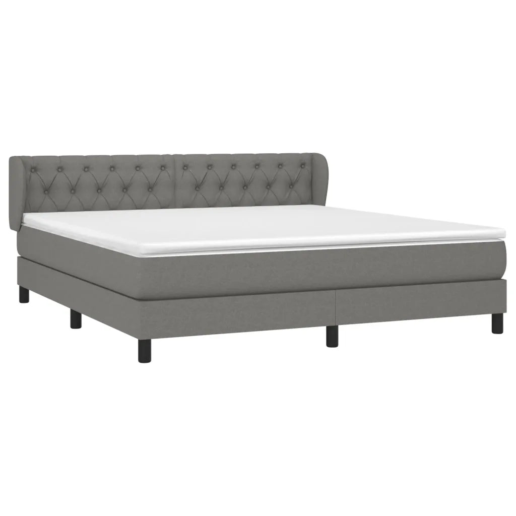 Giroletto a Molle con Materasso Grigio Scuro 160x200 cm Tessuto 3126494