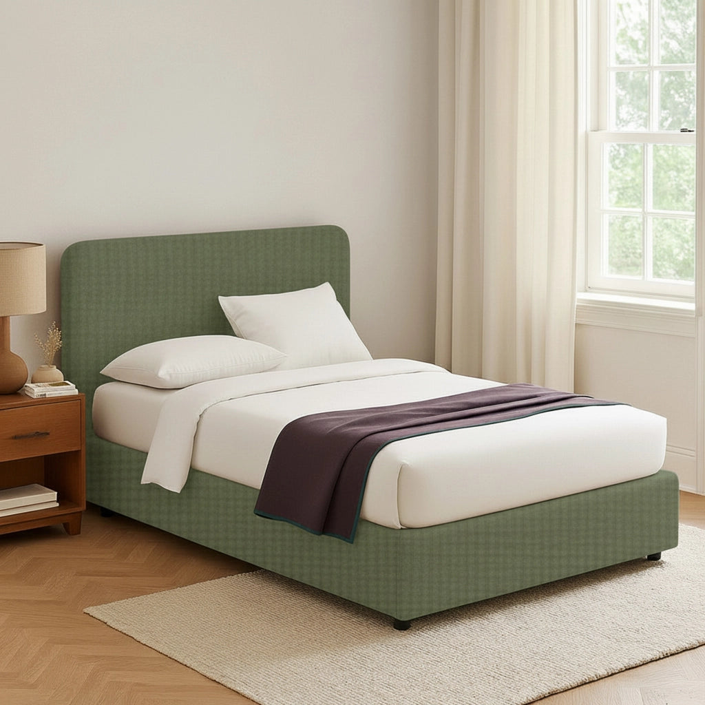 Telford, Letto Piazza e Mezza Sfoderabile Made in Italy, Verde