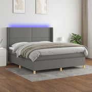 Letto a Molle Materasso e LED Grigio Scuro 180x200cm in Tessutocod mxl 99360