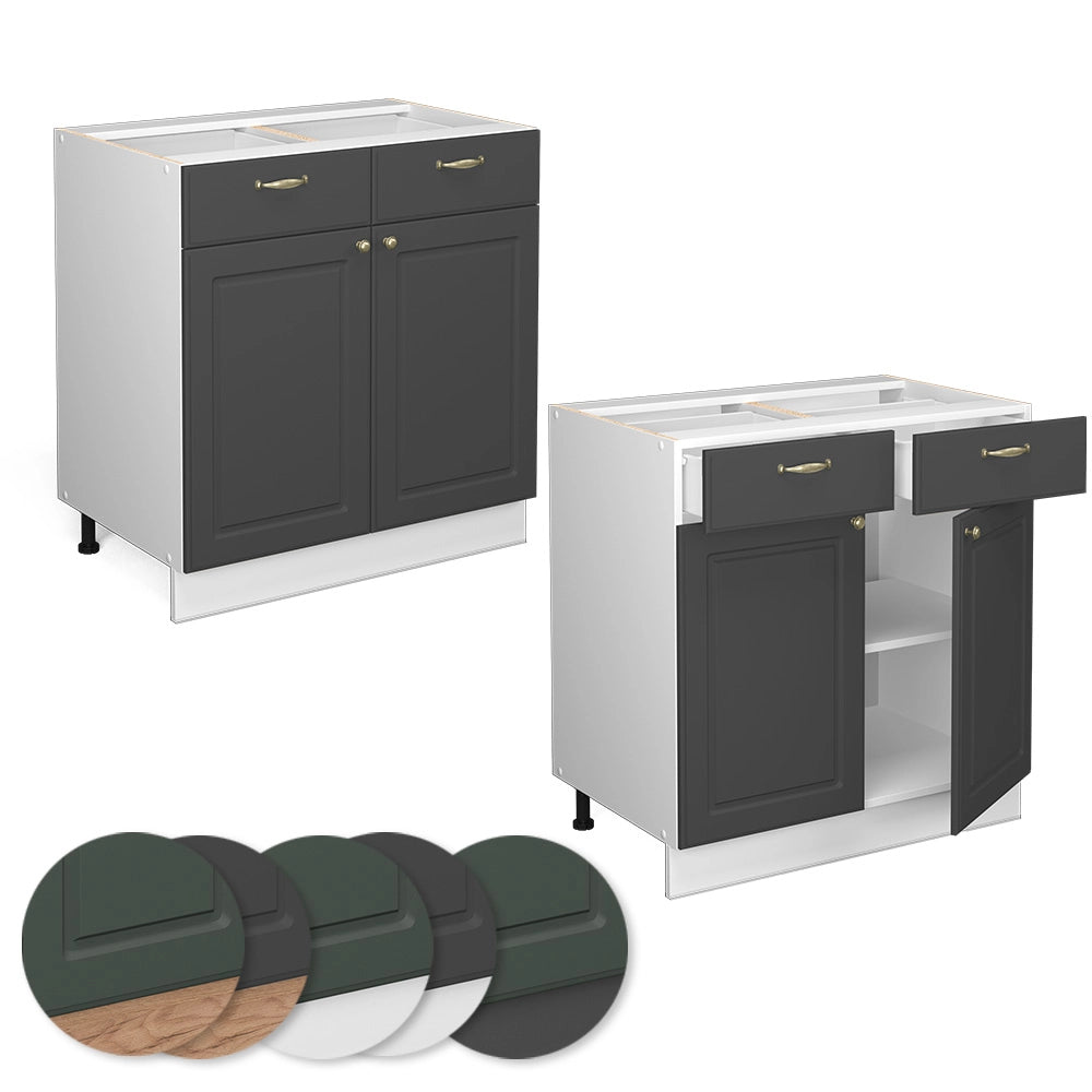 Vicco Mobiletto base per cucina Antracite-oro 80 cm , PL Marmo