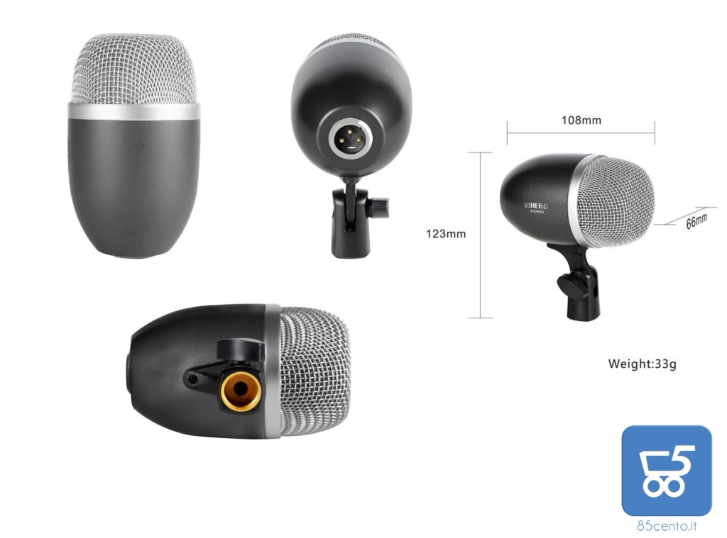 Microfono per kick e altri strumenti musicali, Big Drum Mic GBBPRO 6001 nero