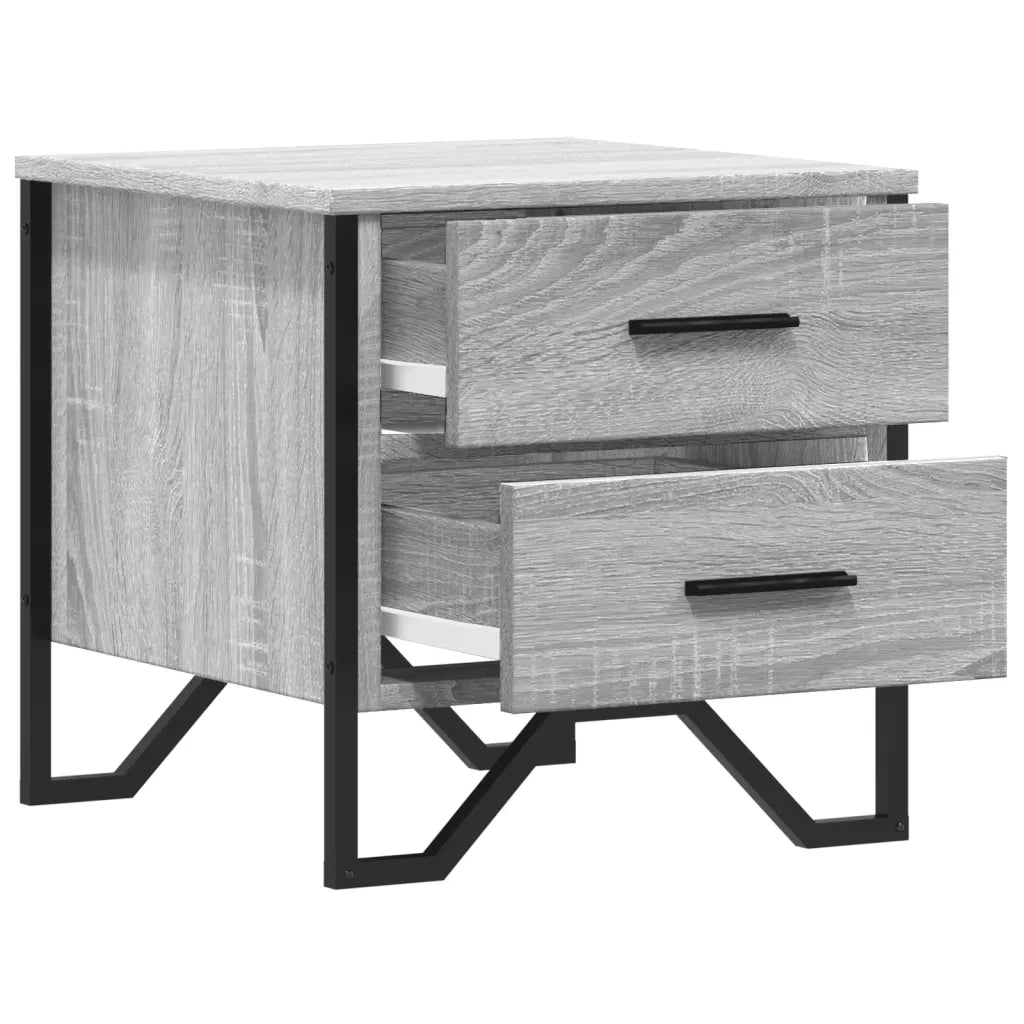 Set di 2 Comodini | Armadio da Notte | Mobiletto da notte Grigio Sonoma 40x41x40 cm in Truciolato