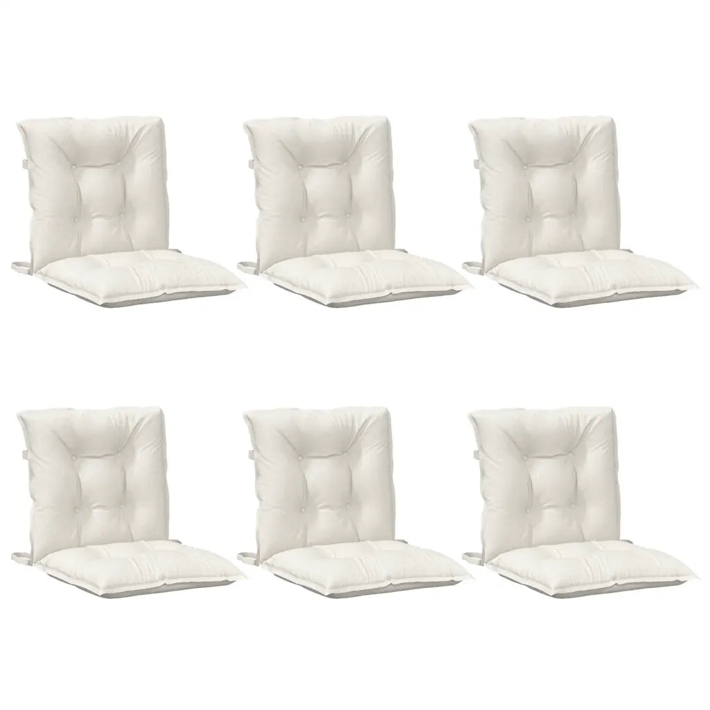 Cuscini Sedia Schiena Bassa 6 pz Crema MÃ©lange 100x50x7 Tessuto