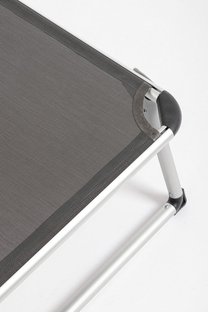 Set 4 Lettini Prendisole da Giardino con Tettuccio 58x193x76 cm in Alluminio Cayo Antracite