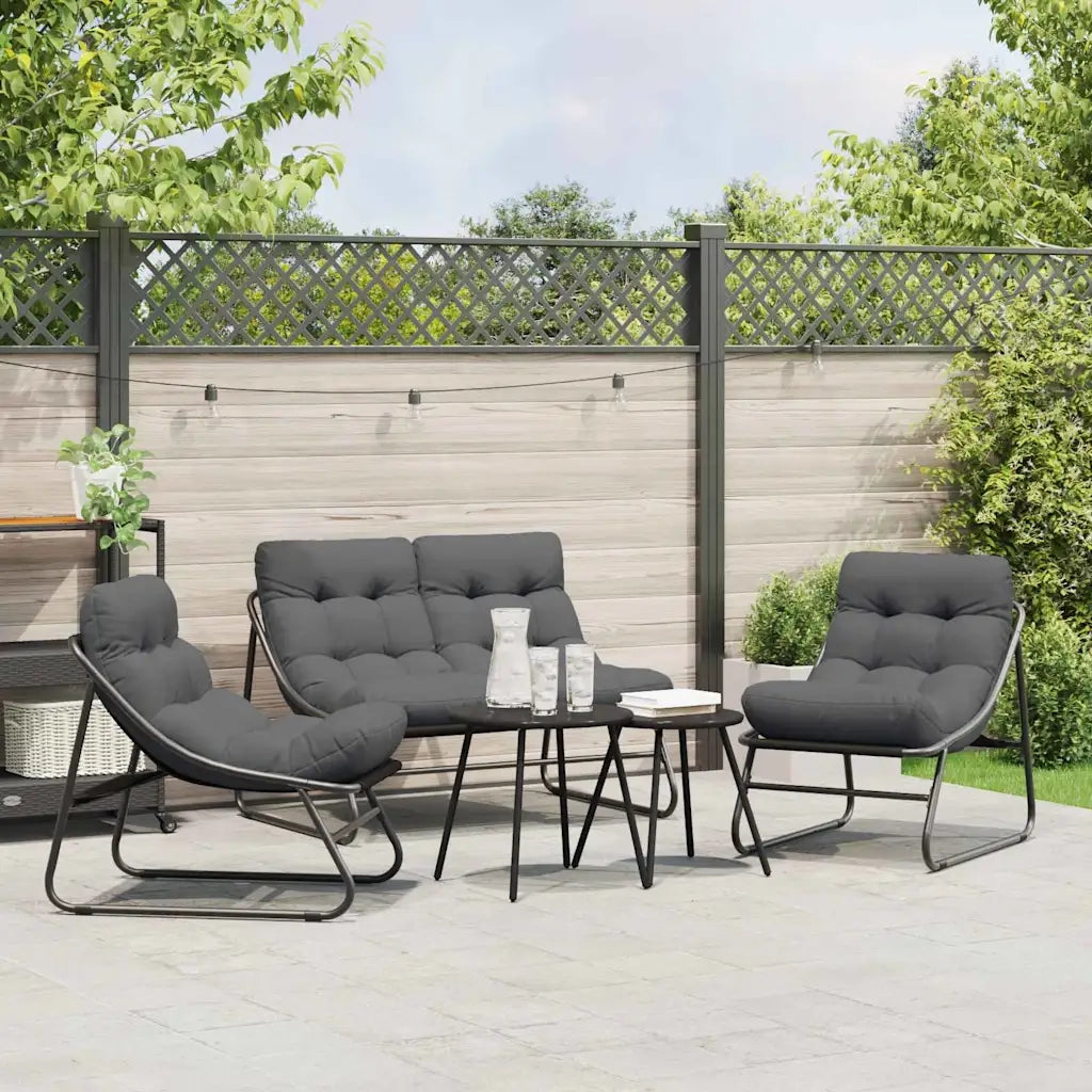 Arredamento da Giardino 3 pcs Nero Acciaio verniciato a polvere 42008031