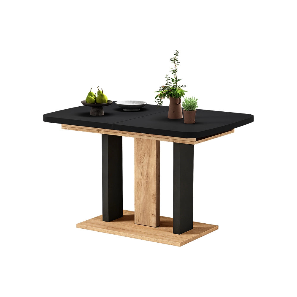 Vicco Tavolo da pranzo Estensibile Nero 120/160 x 80 cm 2 parti