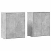 Credenze 2 pz | Madia | Buffet da pranzo | Armadio da pranzo Grigio Cemento 60x31x70 cm in Legno Multistrato