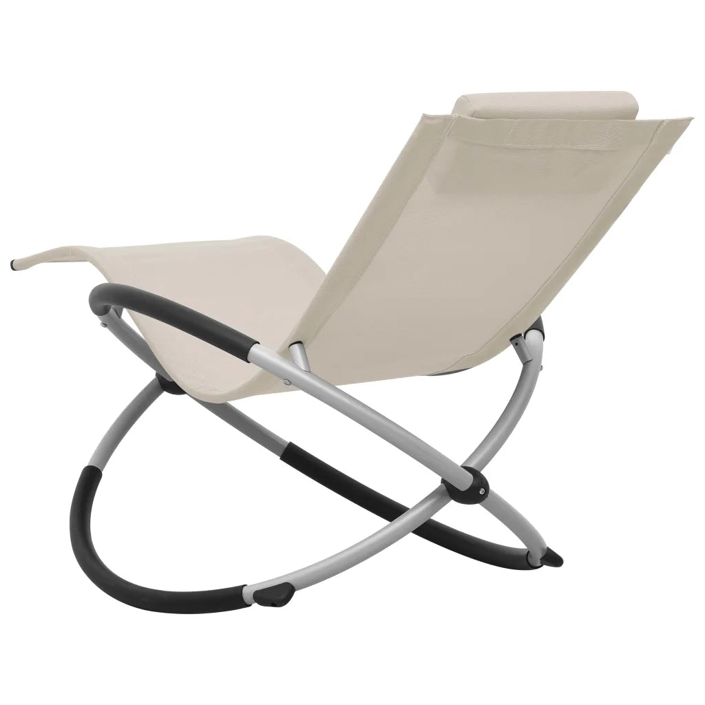 Lettino Prendisole per Bambini in Acciaio Crema 47794