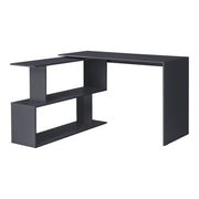 Scrivania Angolare Arendal a L con Scaffale Ruotabile 77x120x50 cm - Grigio Scuro [en.casa]