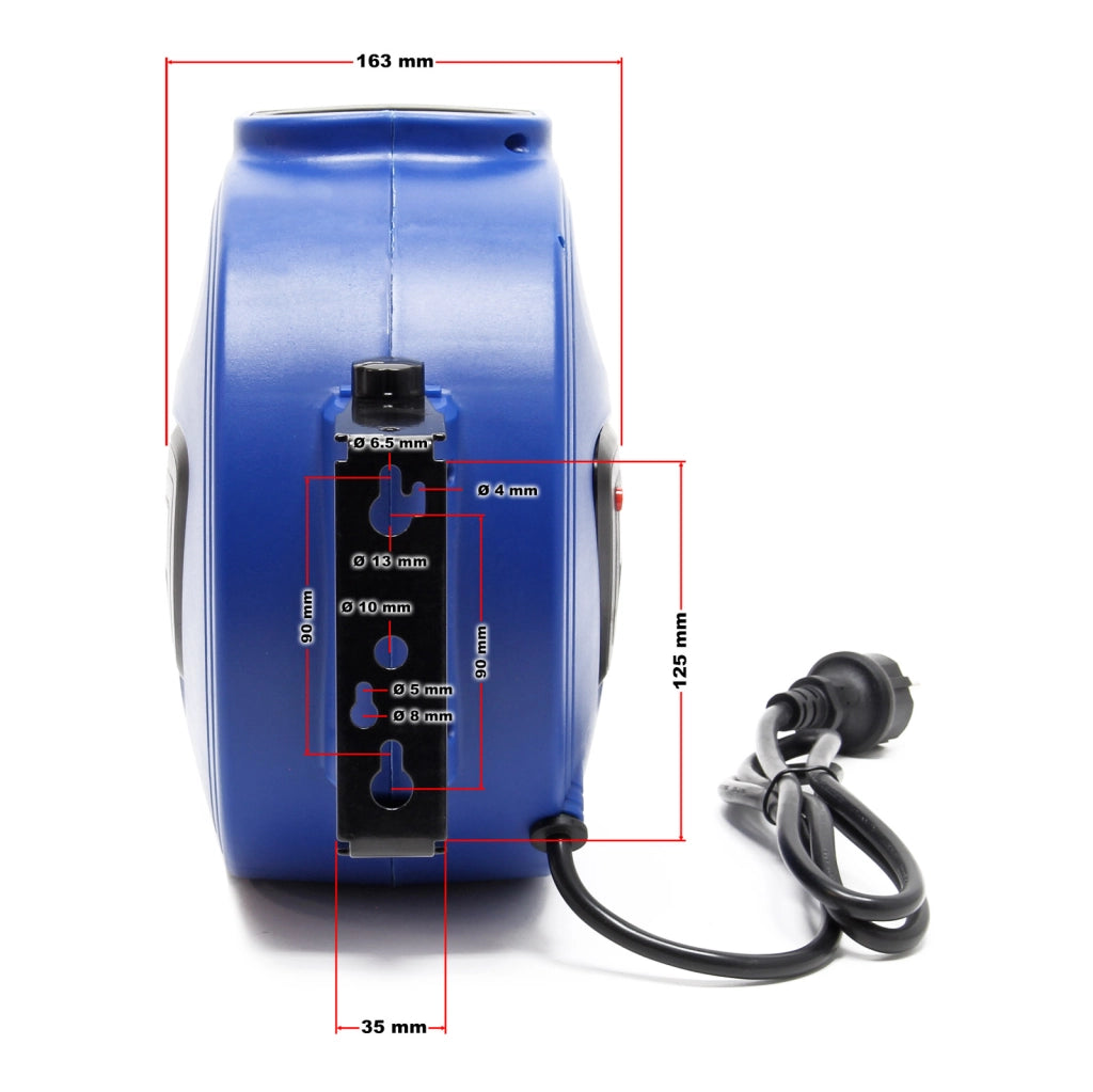 Avvolgicavo automatico 20m orientabile a 180°, con supporto a parete e materiale di montaggio