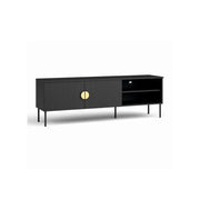 Mobile TV 2 Porte - nero con maniglie dorate - 160 CM - collezione MONDO