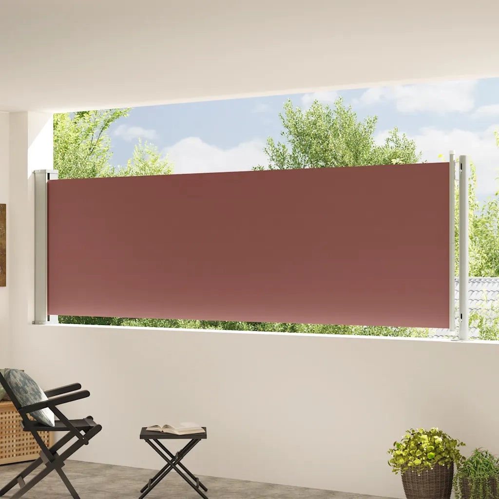 Tenda Laterale Retrattile per Patio 117x614 cm Marrone 317951