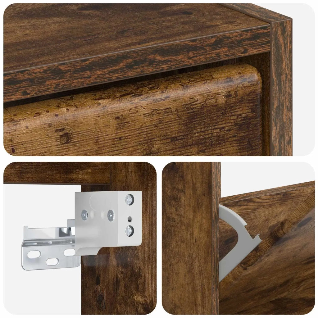 Mobiletto per Scarpe da Muro BREDA 71 x 17 x 43 cm Rovere Fumo 897510