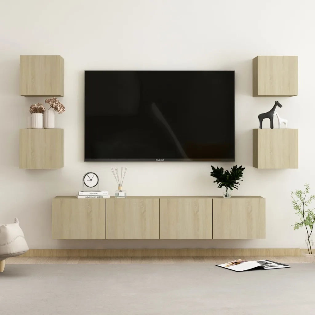 Set di Mobili TV 6 pz Rovere Sonoma in Legno Multistrato 3078977