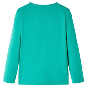 Maglietta Bambina Maniche Lunghe Verde Brillante 104