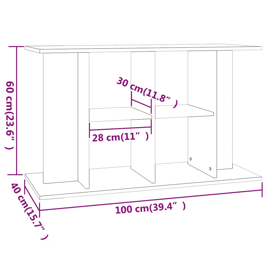 Supporto per Acquario 100x40x60 cm in Legno Multistrato Bianco CFW3095009