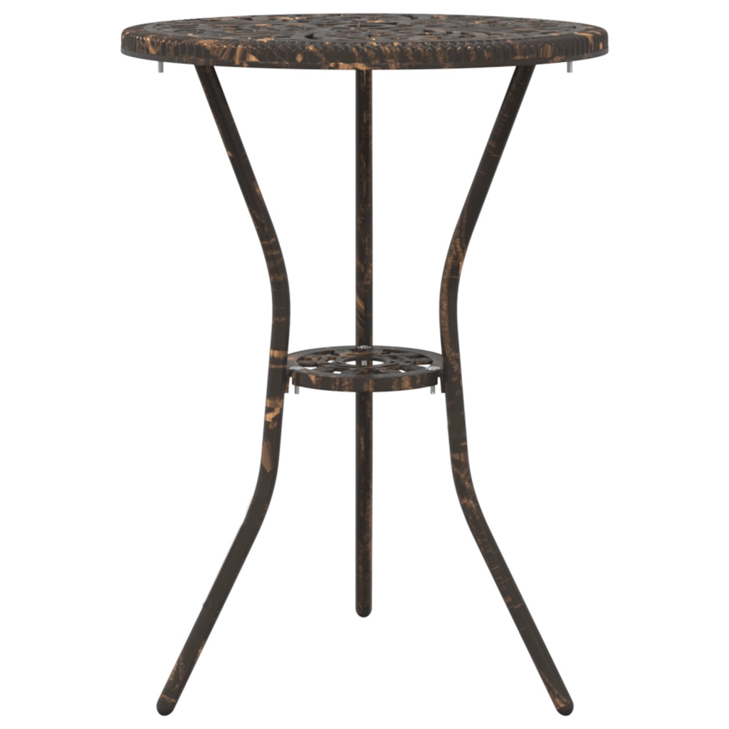 Set da Giardino Bistro a 3 Pezzi in Alluminio Fuso Bronzo di