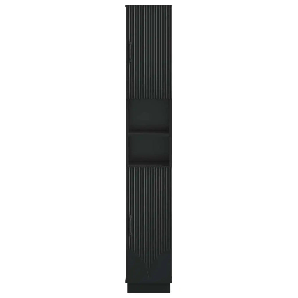 Armadio da Bagno con Ripiano Aperto HOORN Nero 30 x 31 x 187 cm 897256