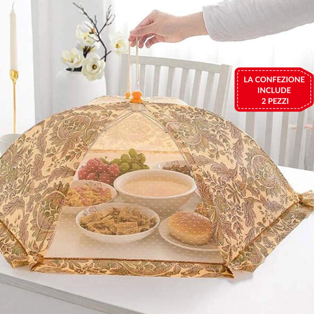 Trade Shop - 2pz Copertura Pieghevole Tenda A Rete Anti Polvere Insetti Per Alimentari 60 Cm -