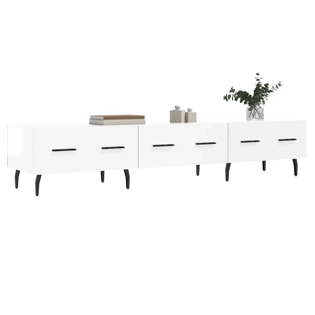 Mobile Porta TV Bianco Lucido 150x36x30 cm in Legno Multistratocod mxl 128004