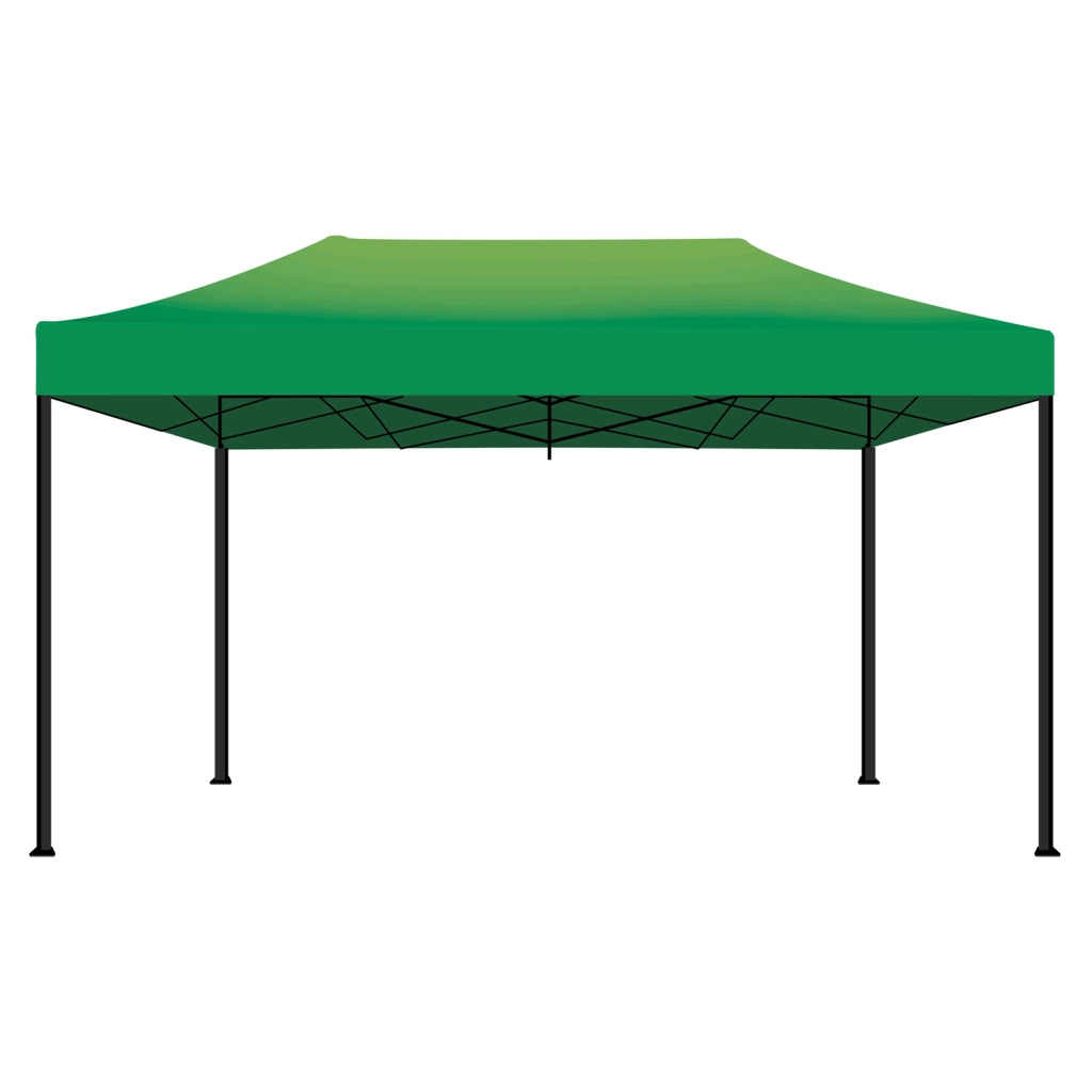 Taman Tenda / Gazebo Per Giardino 3X4,5 Mt Impermeabile Tendone Pieghevole Per Fiere E Mercati Con Teli Laterali Colore Verde
