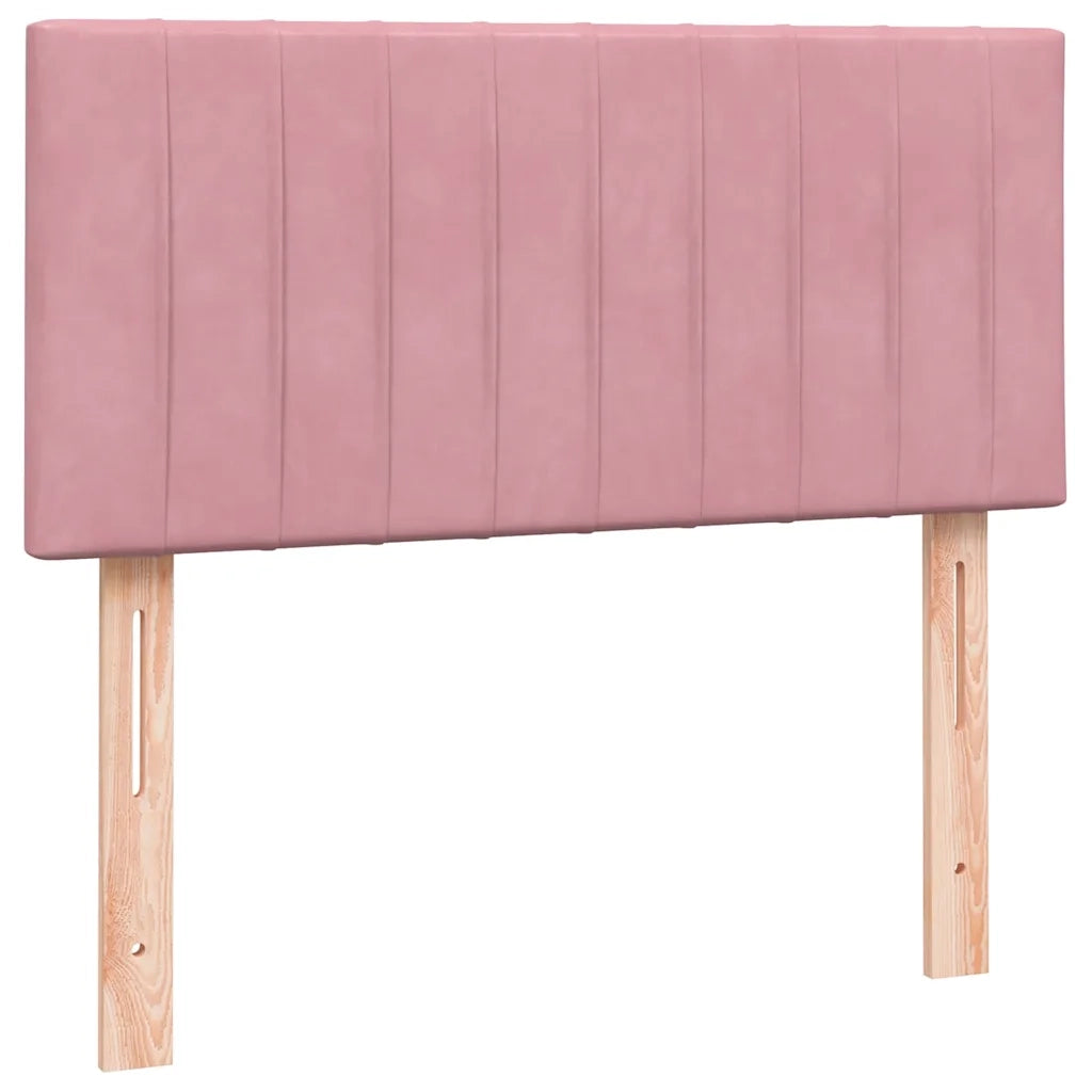 Letto a Molle con Materasso e LED Rosa 90x210 cm Velluto 3317060