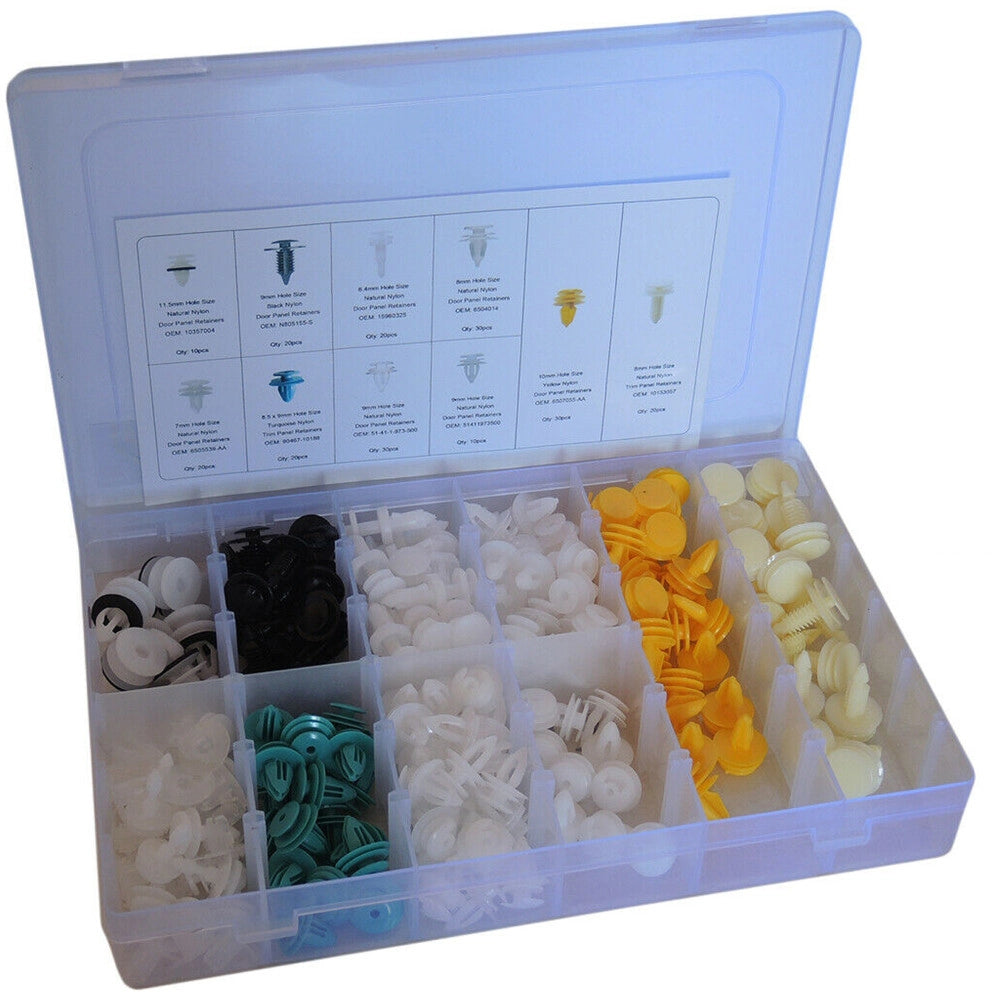 Trade Shop - 210 Pz Plastica Trim Clip Rivetti Clip Kit Fermi Di Spinta Per Auto Abitacolo -