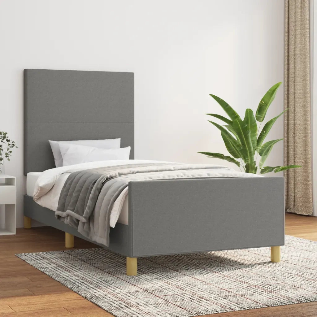 Giroletto senza Materasso Grigio Scuro 90x190 cm Tessuto 3124856