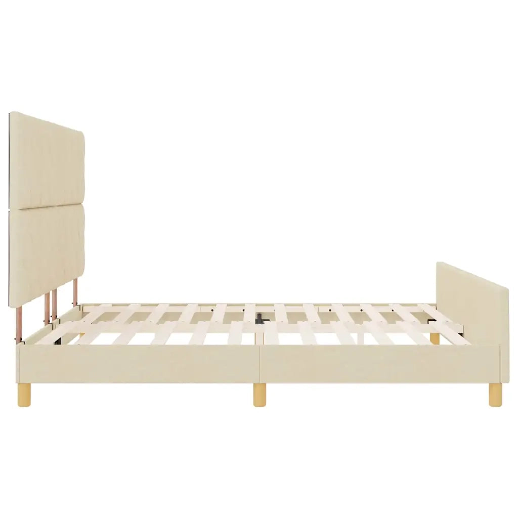 Struttura del letto con testiera Crema 180 x 200 cm Tessuto 3344828