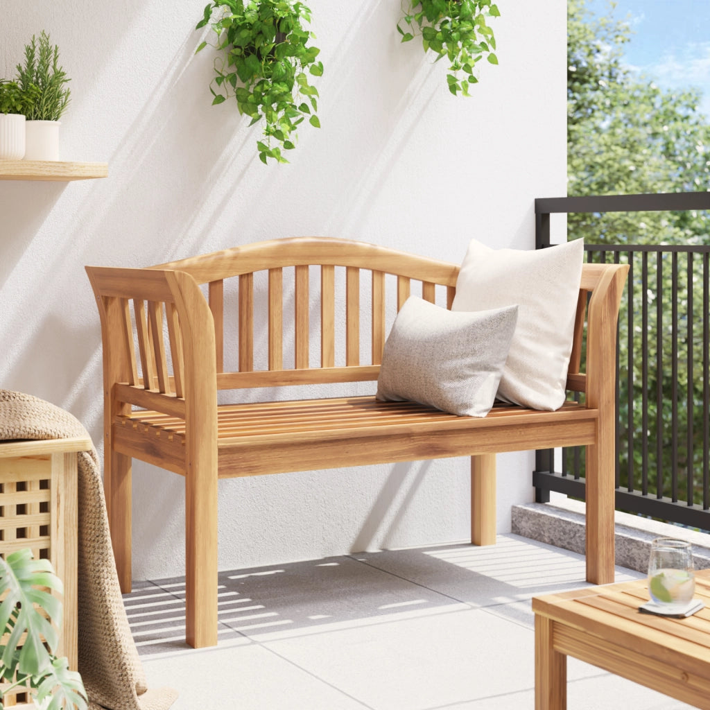Panchina da giardino 120x53.5x85 cm in legno massello di teak